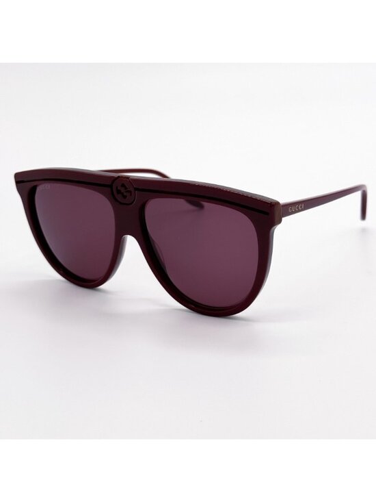 NWT Gucci GG0732S 003 Burgundy Shield Unisex Sunglasses Authentic main image 8